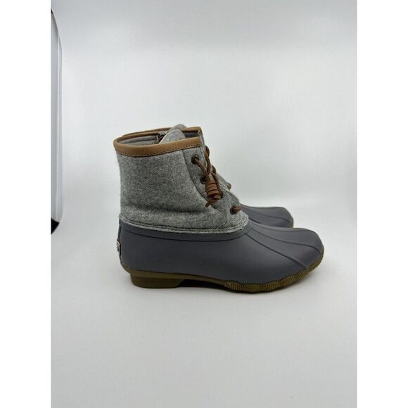 Sperry Saltwater Wool Embossed Duck Boots Gray STS82475 Women's Size 6 Rain boot - Picture 3 of 5